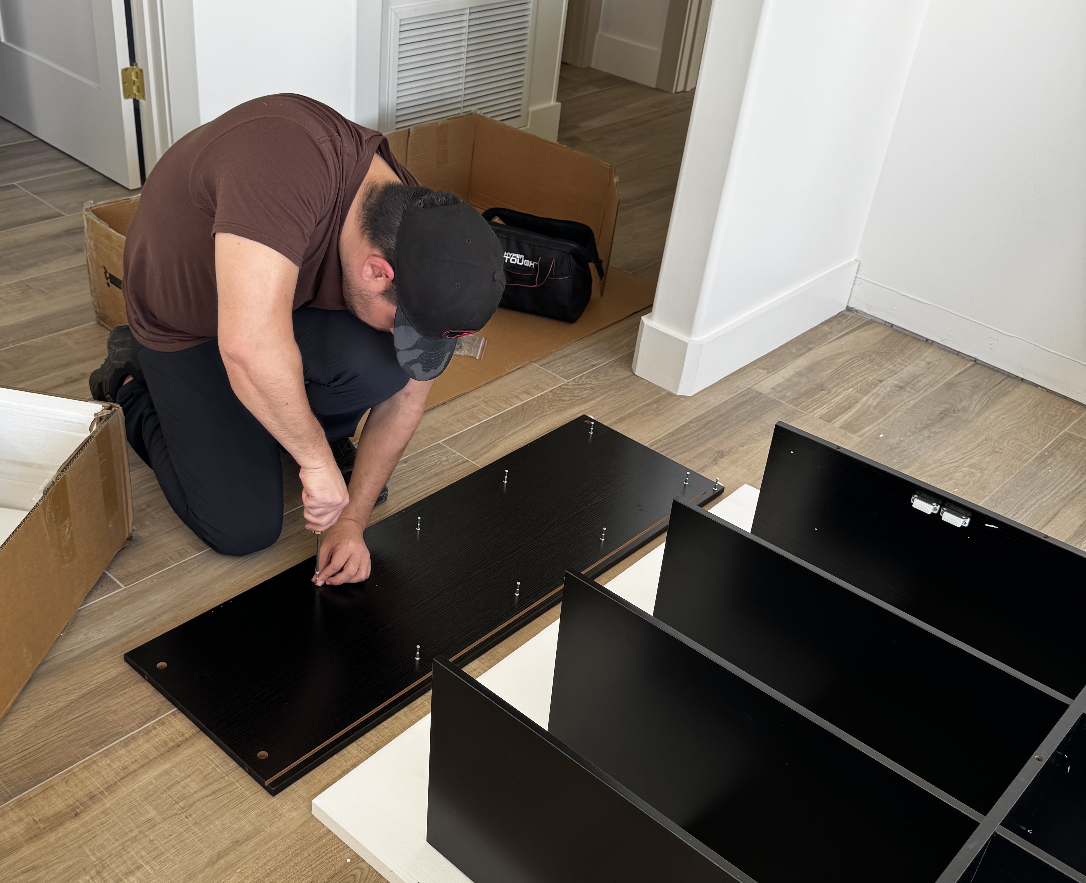 handyman assembling furniture